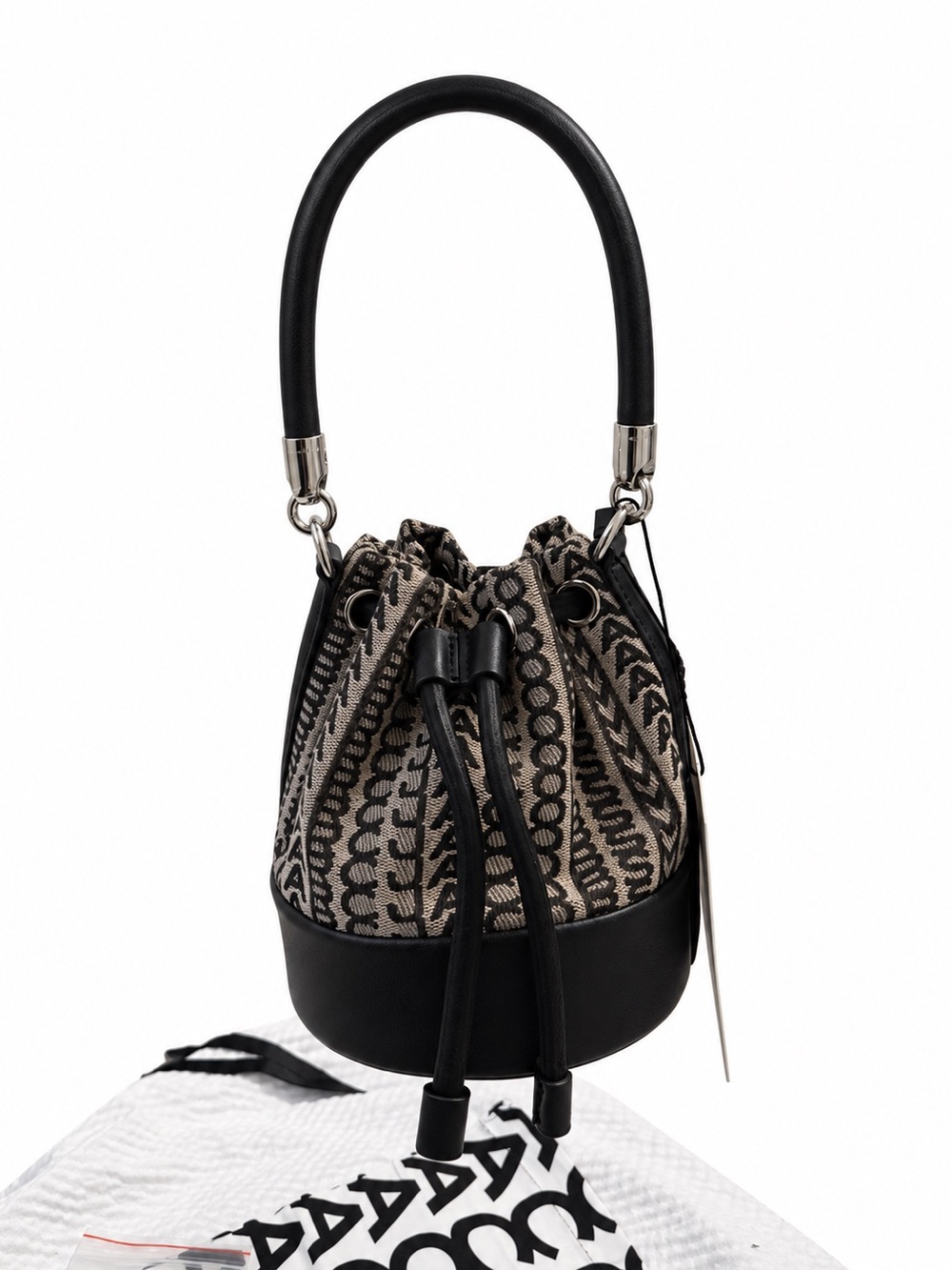 Mini Bucket Crossbody Bag in Black  and Brown - Picture 7 of 14